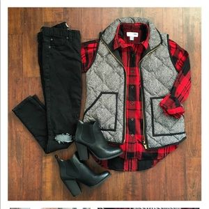 Herringbone puff vest
